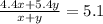 \frac{4.4x+ 5.4y}{x+y} =5.1