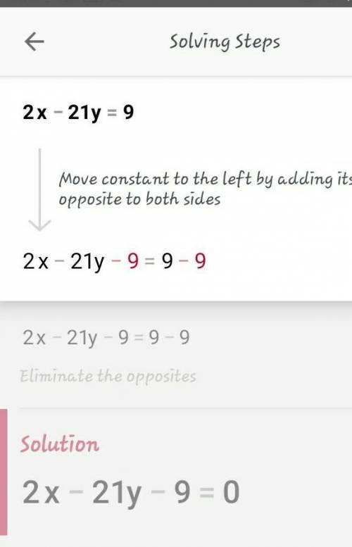 Ecomplete the ordered pair for the equation. 2x - 21y = 9