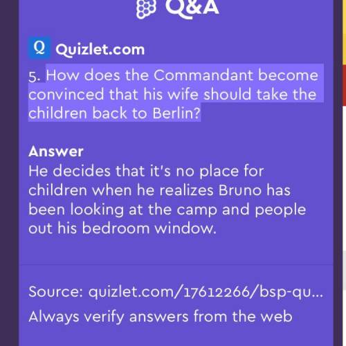 How does the commandant become convinced that his wife should take the children back to berlin?