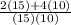 \frac{2(15)+4(10)}{(15)(10)}