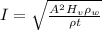 I=\sqrt{\frac{A^2H_v \rho_w}{\rho t}}