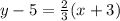y-5= \frac{2}{3} (x + 3)