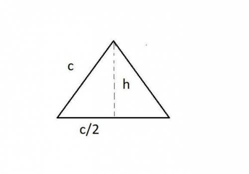 An equiangular triangle has one side of length six inches. what is the height of the triangle, drawn