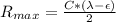 R_{max} = \frac{C*(\lambda-\epsilon)}{2}