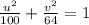 \frac{u^2}{100}+\frac{v^2}{64}=1