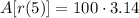 A[r(5)] = 100 \cdot 3.14