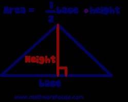 What is the area of this triangle?  a=bh2 24 in² 30 in² 48 in² 96 in² right triangle with height lab