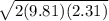 \sqrt{2(9.81)(2.31)}