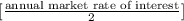 [\frac{\text{annual market rate of interest}}{2}]