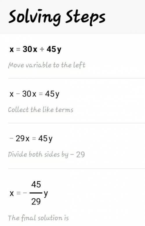X=30×+45y give the maximum/minimum value​