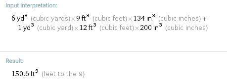 Solve the following addition problem. remember to carry as necessary. 6cu yd9cu ft134cu in+1cu yd12c