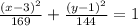 \frac{(x-3)^2}{169} +\frac{(y-1)^2}{144}=1