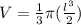 V=\frac{1}{3}\pi (\frac{l^{3}}{2} )