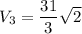 V_3 = \dfrac{31}{3}\sqrt{2}