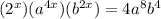 (2^x)(a^{4x})(b^{2x})=4a^8b^4