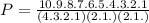P=\frac{10.9.8.7.6.5.4.3.2.1}{(4.3.2.1)(2.1.)(2.1.)}