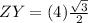 ZY=(4)\frac{\sqrt{3}}{2}