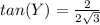 tan(Y)=\frac{2}{2\sqrt{3}}
