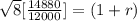 \sqrt{8}[\frac{14880}{12000}]=(1+r)