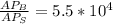 \frac{AP_{B}}{AP_{S}} = 5.5* 10^4