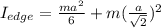 I_{edge} = \frac{ma^2}{6} + m(\frac{a}{\sqrt2})^2