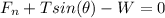 F_n + Tsin(\theta) - W=0