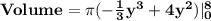 \mathbf{Volume = \pi(   - \frac{1}{3}y^3 + 4y^2 )|\limits^8_0}