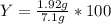 Y=\frac{1.92g}{7.1g} *100