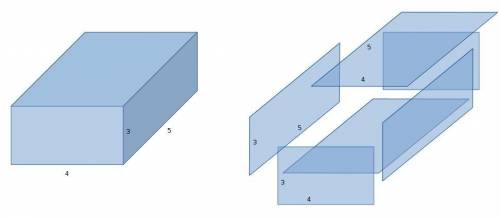Find the surface area of a rectangular prism having dimension 3 feet x 4 feet x 5 feet?