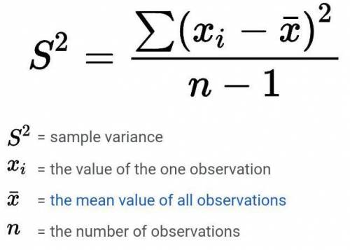 Pls !  the data set represents the population. which formula should be used to calculate the varianc