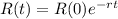 R(t) = R(0)e^{-rt}