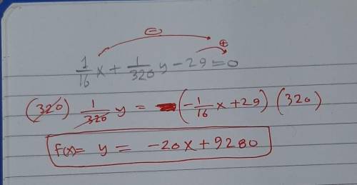 Rewrite the following equation as a function of x. i need a answer very soon.