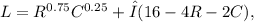 L=R^{0.75} C^{0.25}  + λ(16-4R-2C),\\