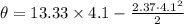 \theta =13.33\times 4.1-\frac{2.37\cdot 4.1^2}{2}