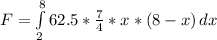 F=\int\limits^8_2 {62.5*\frac{7}{4}*x*(8-x)} \, dx