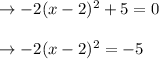 \begin{array}{l}{\rightarrow-2(x-2)^{2}+5=0} \\\\ {\rightarrow-2(x-2)^{2}=-5}\end{array}