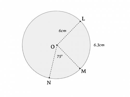 In circle o, the length of radius ol is 6 cm and the length of arc lm is 6.3 cm. the measure of angl