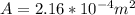 A= 2.16*10^{-4}m^2