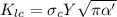 K_{lc} = \sigma_cY\sqrt{\pi \alpha'}