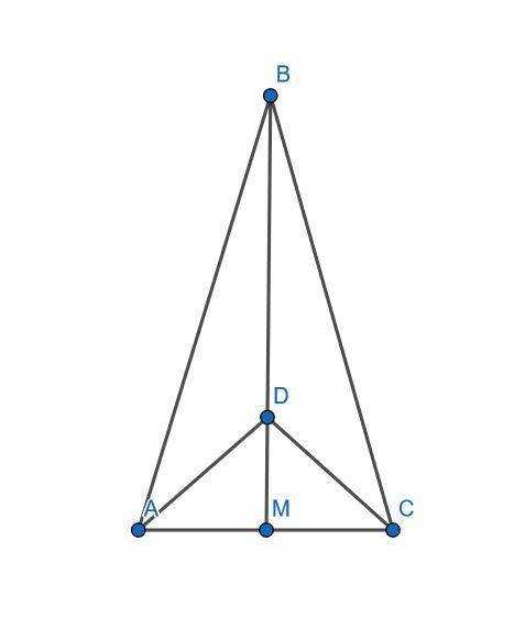 In isosceles triangle ∆abc, bm is the median to the base ac . point d is on bm . prove the following