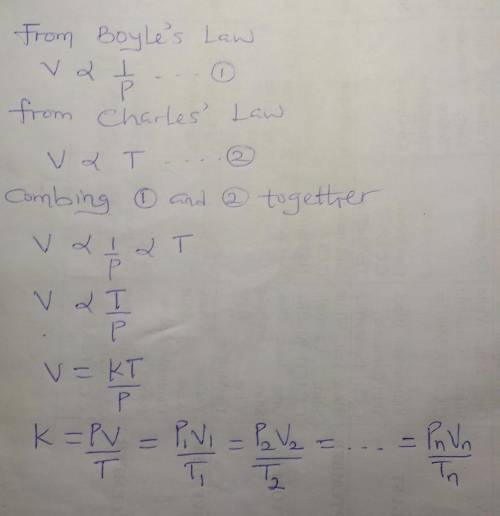 What equation is used to  form combined gas law