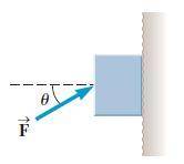 A1.0 kg block is pushed 2.0 m at a constant velocity up a vertical wall by a constant force applied