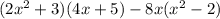 (2x^2+3)(4x+5)-8x(x^2-2)