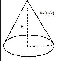Find the lateral area of the cone in terms of pi. the radius is 22 in and the height is 26 in. optio