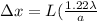 \Delta x = L(\frac{1.22 \lambda}{a}