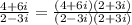 \frac{4+6i}{2-3i}=\frac{(4+6i)(2+3i)}{(2-3i)(2+3i)}