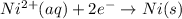 Ni^{2+}(aq)+2e^-\rightarrow Ni(s)