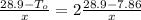 \frac{28.9-T_o}{x} = 2\frac{28.9-7.86}{x}