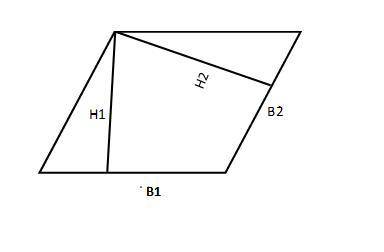Find the area of a parallelogram if a base and corresponding altitude have the indicated lengths. ba