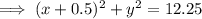 \implies (x+0.5)^2+y^2=12.25